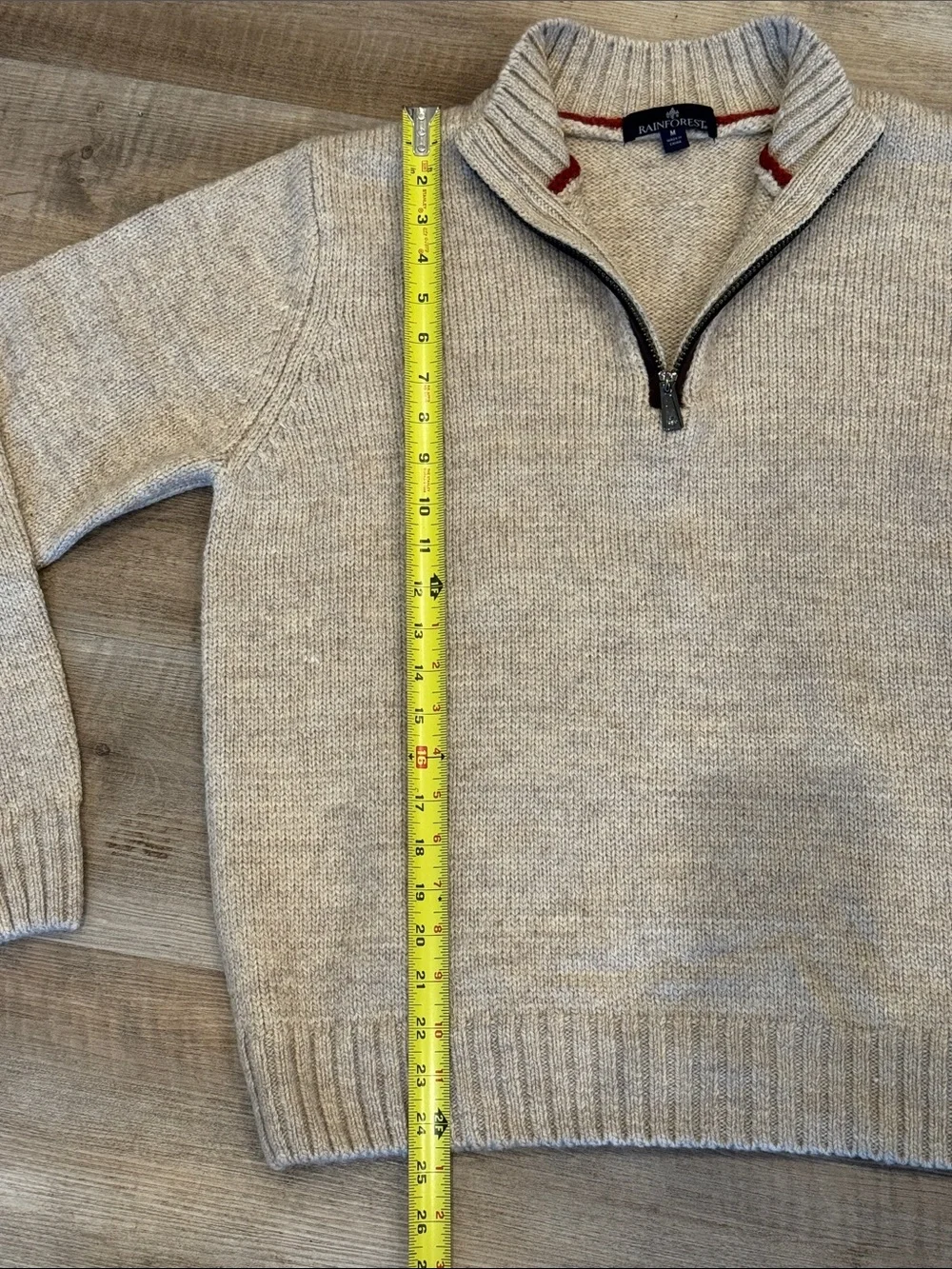 RAINFOREST Mont Tremblant Men’s Rib Knit Quarter-Zip Sweater Oatmeal RF3508